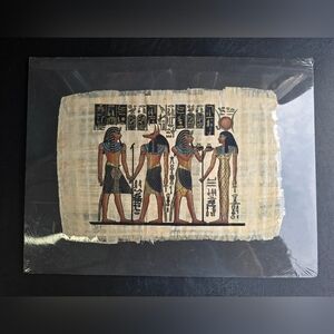 Vintage Egyptian Papyrus Art No. 52 King Ramus II, Isis & Amenophis NEW